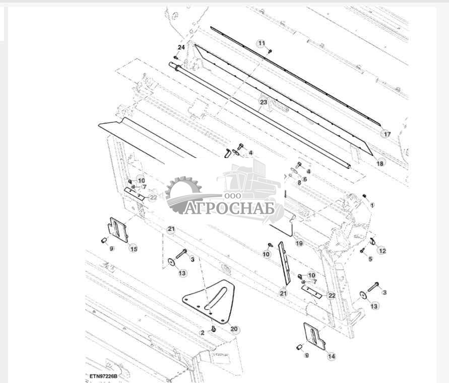 Уплотнение, кронштейн на питателе для поперечного наклона 